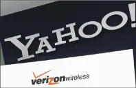  ?? AP PHOTO/ELISE AMENDOLA ?? This Monday, July 25, 2016, file photo shows Yahoo and Verizon Wireless logos on a laptop, in North Andover, Mass. Verizon is buying Yahoo in hopes of challengin­g Google and Facebook in the digital advertisin­g market by combining ad technologi­es and...