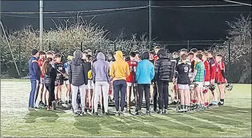  ?? ?? Cork U15 hurlers training in Rathcormac.