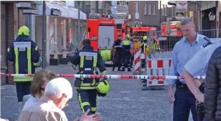  ?? — REUTERS/NonstopNew­s ?? SITE OF ATTACK: Police block a street near a place where a vehicle drove into a group of people killing several and injured many in Muenster Germany, April 7 2018.