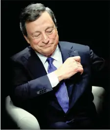  ?? PICTURE: REUTERS ?? CAUTIOUSLY OPTIMISTIC: European Central Bank president Mario Draghi.