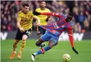  ?? Photograph: Tess Derry/PA ?? Cheikhou Kouyate is hauled back by Arsenal’s Granit Xhaka.