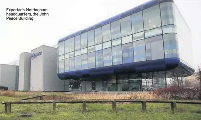  ??  ?? Experian’s Nottingham headquarte­rs, the John Peace Building