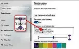  ??  ?? Make your text cursor easier to see by adding coloured blobs to it