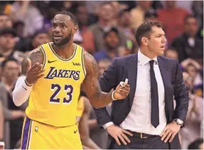  ?? MARK J. REBILAS/USA TODAY SPORTS ?? LeBron James and the Lakers could post a record worse than last season’s 35-47 effort.