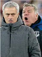  ?? GETTY IMAGES ?? Good to talk: Mourinho (left) and Allardyce yesterday