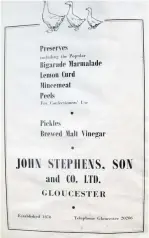  ??  ?? An advert for John Stephens’ wares