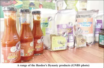  ?? ?? A range of the Basdeo’s Dynasty products (GNBS photo)