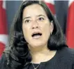  ?? ADRIAN WYLD/THE CANADIAN PRESS ?? Justice Minister and Attorney General of Canada Jody Wilson-Raybould says a proposed new law to crack down on impaired driving would not violate constituti­onal rights.