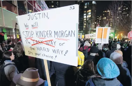  ?? DARRYL DYCK/THE CANADIAN PRESS ?? People protest against the Trans Mountain expansion in Vancouver in 2016. B.C. Liberals are criticizin­g the close ties between green groups and the NDP/ Green government that they feel normalize interactio­ns with those bent on decimating the energy...