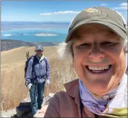  ?? Provided / Wendy Hesse ?? Sonora residents Sheri Betz, left, and Wendy Hesse pause on top of 13,050-foot Mount Dana with part of Mono Lake visible in the distance.