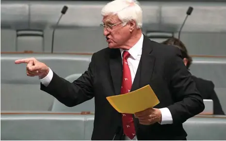  ??  ?? NO CONFIDENCE: Independen­t MP Bob Katter has pulled his support from the Coalition government. PHOTO: LUKAS COCH/AAP