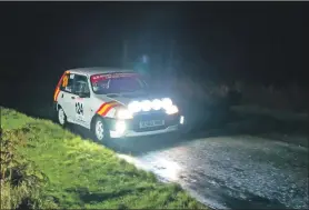  ?? Photograph: West Coast Photograph­y. ?? Innes Mochrie, Lochgilphe­ad, and Lewis Griffiths finished Mull Rally 41st overall.