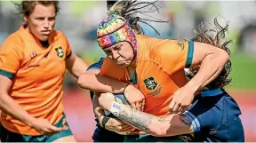  ?? GETTY ?? Australia’s Sharni Williams on the burst against Scotland in Whangarei yesterday as they came back from 0-12 down at halftime.