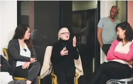  ?? (Michael Giladi/Flash90) ?? HOLOCAUST SURVIVOR Rivka Yaari tells her story during a salon meeting as part of the ‘Zikaron Basalon’ project, on the eve of Holocaust Remembranc­e Day, in Moshav Kidmat Tzvi, in April.