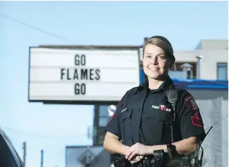  ?? JIM WELLS ?? Calgary Police Service Staff Sgt. Clare Smart said officers will keep an eye on the QEII Highway between Calgary and Edmonton to make sure keep fans travelling between the cities are not impaired.