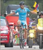  ??  ?? Mikel Landa gana en Cortals.