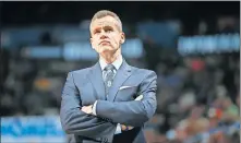  ?? [BRYAN TERRY/THE OKLAHOMAN] ?? Oklahoma City coach Billy Donovan is fond of saying the Thunder needs to be a team that “hangs our hat” on defense.