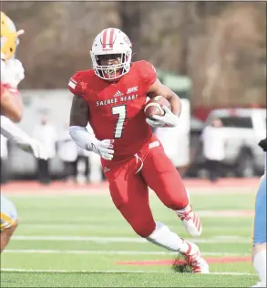  ?? Sacred Heart University Athletics / ?? Julius Chestnut, a senior running back at Sacred Heart, rushed for 855 yards in five games last season, leading FCS at 171 yards per game.