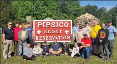  ?? PHOTO COURTESY OF KURT FREER, SCOUTMASTE­R ?? Daniel Boone Troop 595at Pipsico Scout Reservatio­n.