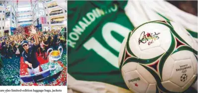  ??  ?? Top: More than 100 exclusive prizes, including 20 footballs autographe­d by Ronaldinho are up for grabs until the end of May.