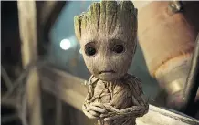  ??  ?? Groot, voiced by Vin Diesel, returns as a sapling in Guardians of the Galaxy Vol. 2.