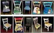  ?? SUBMITTED PHOTOS ?? Some of the decorated chairs available for auction to support the library.