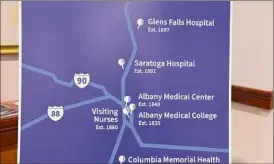  ?? Will Waldron / Times Union ?? A map illustrate­s the hospitals and health centers falling under the Albany Med Health System banner.