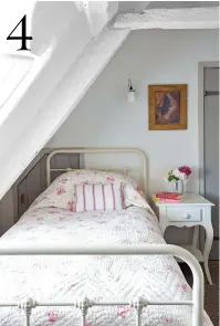  ??  ?? 4 BEDROOM
Vintage-style furnishing­s add old-world charm.
New York metal bed, £199, Cuckooland, would work here 4