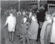  ?? ?? Above: Locals turn out to see the last BR train on the Swanage branch on the evening of New Year’s Day 1972. ANDREW PM WRIGHT