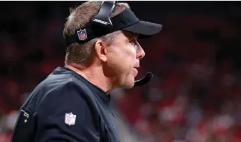  ?? Tribune News Service ?? Head coach Sean Payton of the New Orleans Saints looks on during the second quarter against the Atlanta Falcons at Mercedes-benz Stadium on Jan. 9, 2022 in Atlanta.