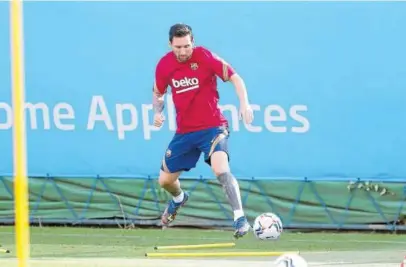  ?? Foto: Efe ?? Messi, durante un entrenamie­nto con el Barcelona.