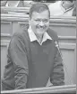  ?? PTI ?? CM Arvind Kejriwal at the Delhi ■ assembly on Monday.