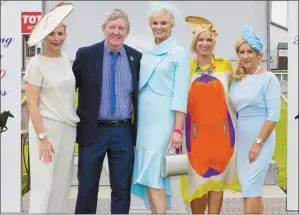  ?? Photos by John Kelliher ?? Ladies’ Day judge Aisling O’Loughlin, Listowel Race Company Chairman David Fitzmauric­e, Ladies’ Day winner Margaret Hynes Cahill, judge and fashion blogger Orlagh Winters and Ladies’ Day organiser Eilísh Stack.