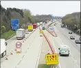  ??  ?? The contraflow system was in place on the M20