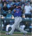  ?? OTTO GREULE JR./GETTY IMAGES ?? Jays’ Jose Bautista homers against the Mariners in the ninth inning to tie the game Wednesday.