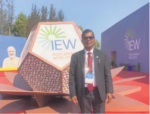  ?? Photo: SUPPLIED ?? Deputy Prime Minister and Minister for Finance, Professor Biman Prasad, at the India Energy Week in Goa, India.