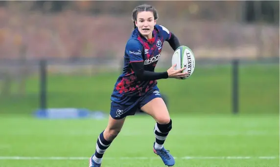  ?? Picture: Ryan Hiscott/JMP ?? Jasmine Joyce scored Bristol’s second try in the defeat to Saracens at Shaftesbur­y Park