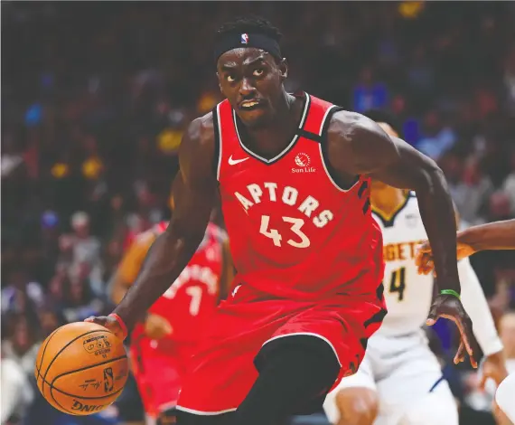  ?? RON CHENOY/USA TODAY SPORTS/FILES ?? Raptors forward Pascal Siakam averaged a team-best 23.6 points per game before the season was halted.