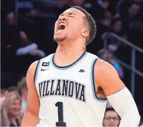  ?? NOAH K. MURRAY/USA TODAY SPORTS ?? Villanova guard Jalen Brunson celebrates his team winning the Big East title. The Wildcats are the No. 1 seed in the East.