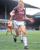  ??  ?? Frank McAvennie in his pomp at West Ham in season 1985/86.