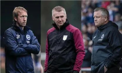  ??  ?? Graham Potter, left, Dean Smith, centre, and Chris Wilder, will look to make an impact in the Premier League this season. Photograph: Getty Images and PA