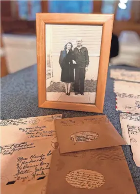  ?? PHOTOS PROVIDED BY MYHERITAGE.COM ?? Dottie Kearney, who bought the former home of Claude Marsten Smythe and Marie Borgal Smythe in 1995, found the couple's love letters in the walls during a renovation. Kearney kept them nearly 30 years before getting a chance to return them.