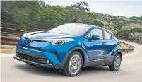  ?? TOYOTA ?? The funky style of the Toyota C-HR leads to dimensions that are pretty cosy for the class, especially with interior space.