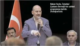  ??  ?? Bakan Soylu, İstanbul Çaykara Derneği’nin sohbet programına katıldı. (Fotoğraf:aa)