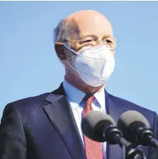  ?? MATT ROURKE/AP ?? Gov. Tom Wolf speaks at a COVID-19 vaccinatio­n site set up at the Berks County Intermedia­te Unit on March 15 in Reading.