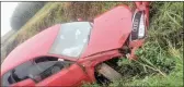  ?? PICTURE: FACEBOOK ?? The car belonging to the DA’s leader in the province, Sizwe Mchunu, after he was involved in an accident on the R603 near Camperdown on Friday.