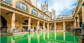  ??  ?? Springs in the city: The elegant Roman Baths are still very popular