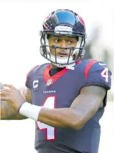  ?? / FOTO: AFP ?? Deshaun Watson tendrá un receso muy complicado.