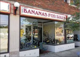  ?? CHAD FELTON — THE NEWS-HERALD ?? Bananas for Bikes, located at 21936 Lake Shore Blvd. in Euclid, specialize­s in repairing