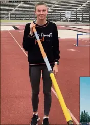  ??  ?? Margot Chevrier espère ramener les titres de championne de France U et Elite en saut à la perche demain. (Photos R.L et DR)